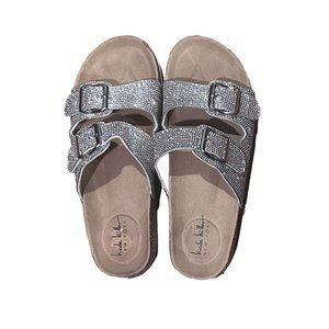 Nicole Miller’s Rhinestone Buckle Slides - Size 8.5 - Worn Once